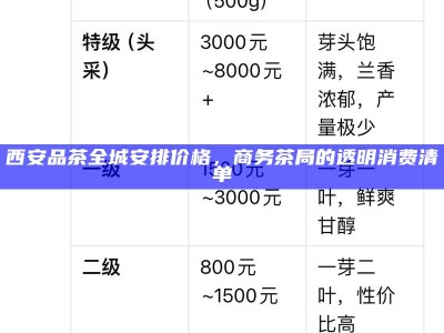 西安品茶全城安排价格，商务茶局的透明消费清单