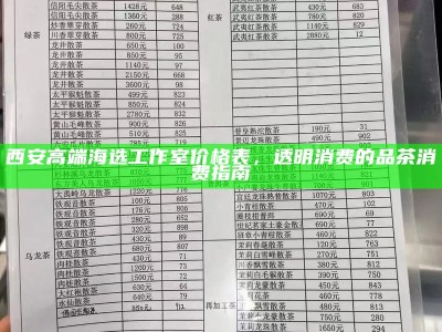 西安高端海选工作室价格表，透明消费的品茶消费指南